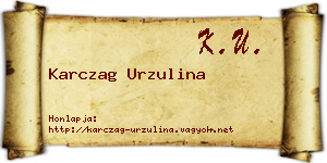 Karczag Urzulina névjegykártya